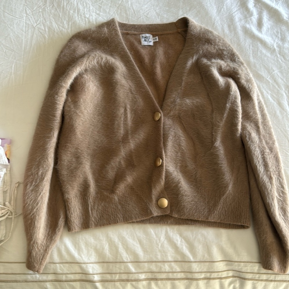 Princess Polly fur cartigan with gold buttons size S/M NEVER WORN